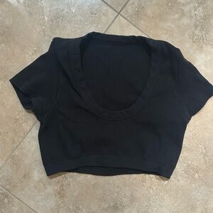 Alo Seamless Ribbed Cropped Serene Short Sleeve